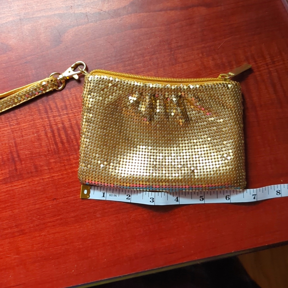 Gold shimmery wristlet